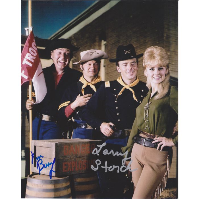 P Autographed 8x10 color photo F Troop Agarn Larry Storch & Ken Berry  Capt 