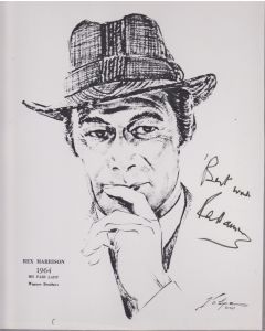 Rex Harrison signed print