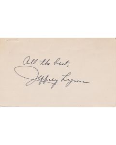 Jeffrey Lynn signed in person album page