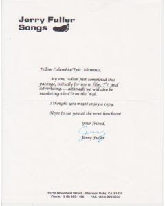 Jerry Fuller signed letter