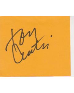 Tony Curtis signed in person 2X4 index card