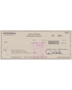 Quinn Martin signed cancelled check