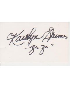 Karolyn Grimes signed in person 2X4 index card