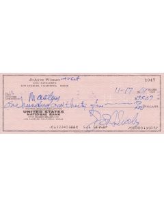 Jo Anne Worley signed cancelled check