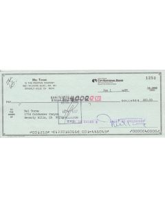Mel Torme signed cancelled check #2