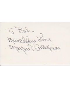 Margaret Pellegrini Munchkin Wizard of Oz signed in person 2X4 index card