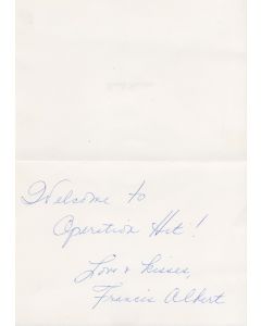 Francis Albert Frank Sinatra personally signed greeting card #2