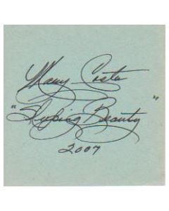 Mary Costa Sleeping Beauty signed in person 2X4 index card