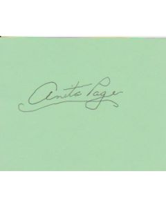 Anita Page signed in person 2X4 index card