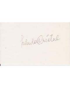 Linda Cristal signed in person 2X4 index card
