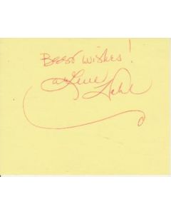 Arlene Dahl signed in person 2X4 index card