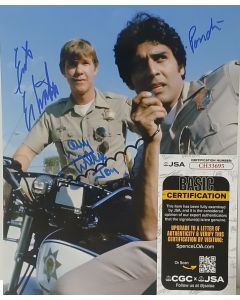 Erik Estrada & Larry Wilcox CHIPS signed 8x10 w/ JSA COA # G06