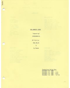 The Wonder Years "Unpacking" 1992 Original Script Revision #2