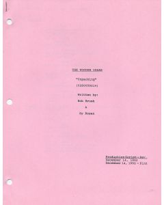 The Wonder Years "Unpacking" 1992 Original Script Revision #3