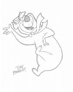 Yogi Bear drawing print signed by artist Tony Benedict 