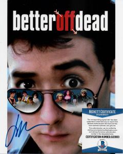 John Cusack Better Off Dead Original Autographed 8X10 Photo #3 BECKETT/COA