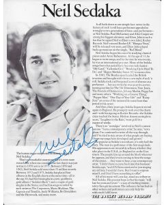 Magazine page signed by Neil Sedaka