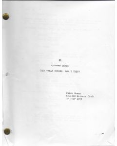 ER"They Treat Horses, Don't They" episode 3, Deezer D's personal Original Script revised writers draft