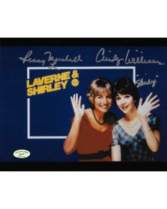 Cindy Williams & Penny Marshall (1943-2018) Laverne & Shirley w/ Ed Richard COA 5