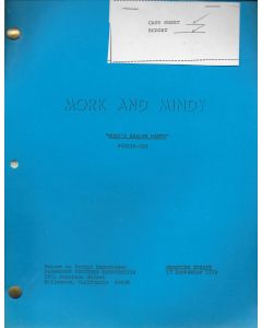 Mork & Mindy "Mork's Health Hints" Original Script