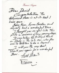 Personal letter written/signed by France Nuyen
