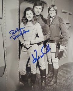 Kent McCord DUO W/ Robyn Douglass GALACTICA 1980 signed 8x10 # G02