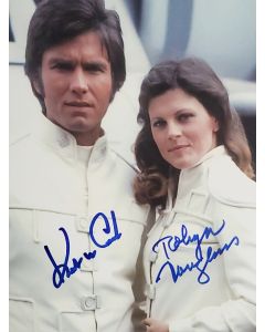 Kent McCord DUO W/ Robyn Douglass GALACTICA 1980 signed 8x10 # G04