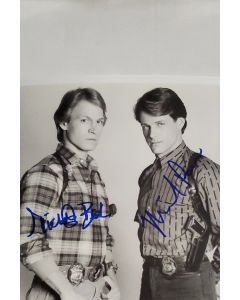 Michael Beck & Michael Pare HOUSTON KNIGHTS signed 8x10 # G03