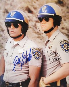 Erik Estrada & Larry Wilcox CHIPS signed BY BOTH 8x10 w/JSA # G02
