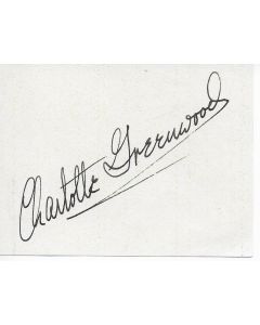 Charlotte Greenwood signed in person index card