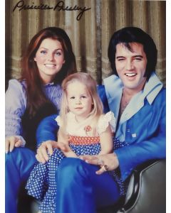 Priscilla Presley WITH LISA MARIE AND ELVIS signed 8x10 # G02