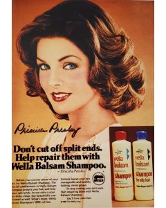 Priscilla Presley WELLA SHAMPOO AD  signed 8x10 # G05