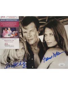 Britt Ekland & Maud Adams THE MAN WITH THE GOLDEN GUN BOND 007 signed 8x10 W/JSA # G02