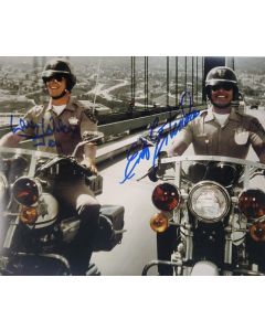 Erik Estrada & Larry Wilcox CHIPS signed BY BOTH 8x10 w/JSA # G01