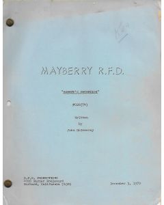 MAYBERRY R.F.D. "Emmett's Invention" (1970) Ken Berry's Personal Original Script with annotations