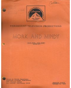 Mork & Mindy "Rich Mork, Poor Mork" Original Script