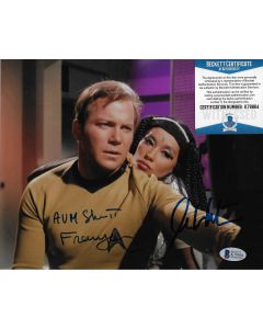 William Shatner & France Nuyen Star Trek TOS 8X10 w/Beckett COA 