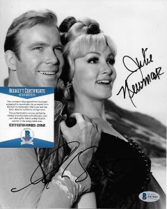 William Shatner & Julie Newmar Star Trek 8X10 w/Beckett COA 