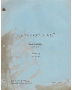 MAYBERRY R.F.D. "All For Charity " (1970) Ken Berry's Personal Script