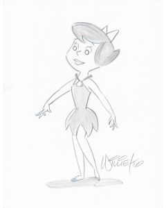 Betty Rubble original drawing signed by artist Willie Ito  