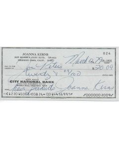 Joanna Kerns signed cancelled check + photo