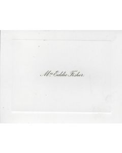 Mrs. Eddie Fisher (Elizabeth Taylor) original personalized blank note card w/ envelope1959