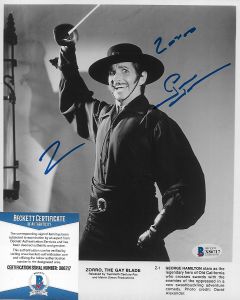 George Hamilton Zorro 8X10 w/Beckett COA 2