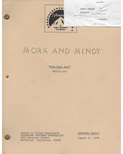 Mork & Mindy "Mork Runs Away" Original Script