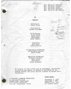 ER"Ambush" third draft, Deezer D's personal Original Script