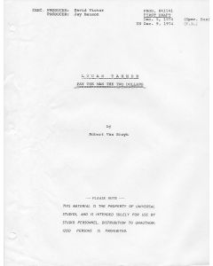 Lucas Tanner "Pay the Man the Two Dollars" Original Script