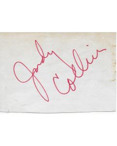 Judy Collins signed in person index card + photo