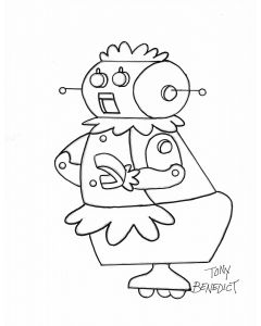 Rosie drawing print signed by artist Tony Benedict 