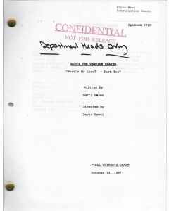 Buffy The Vampire Slayer "What's My Line?-Part Two" 1997 original final writer's draft