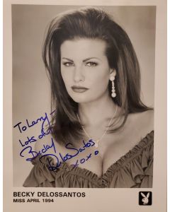 Becky Delossatos PLAYBOY BUNNY MISS APRIL 1994 TO: LARRY  Signed 8x10 Photo